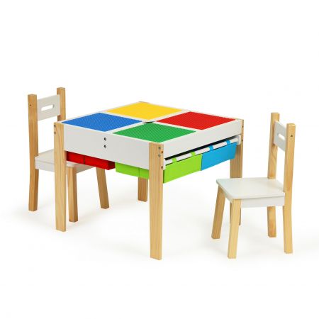 Dětský dřevěný nábytek Ecotoys stůl a židle, XKF002