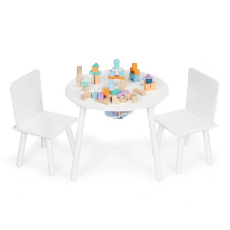 Dětský dřevěný Ecotoys stůl a židle, WH135