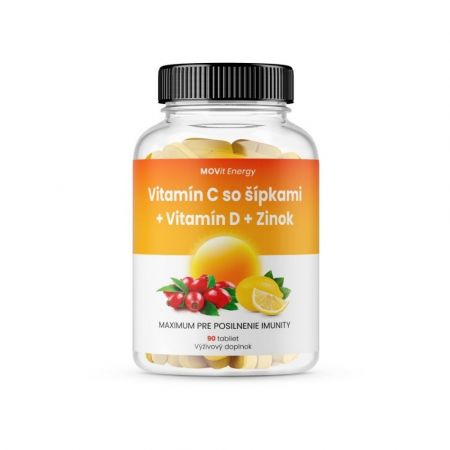 Vitamin C 1200 mg se šipkami + Vitamin D + Zinek PREMIUM Movie Energy 90 tablet