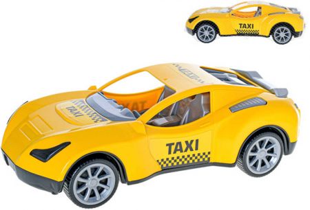 _Ostatní 1_ Auto sportovní plastové taxi 37cm žluté v síťce