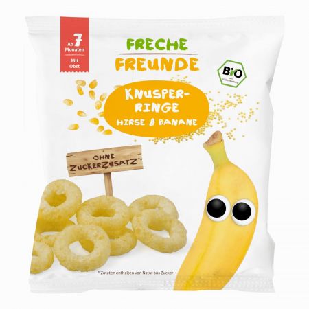 FRECHEFREUN FRECHE FREUNDE BIO Kroužky křupavé Proso a banán 7 m, 20 g