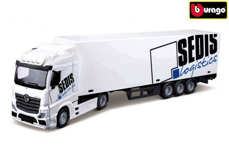 Bburago 1:43 MB Actros SEDIS Logistics s vysokozdvižným vozíkem a příslušenstvím