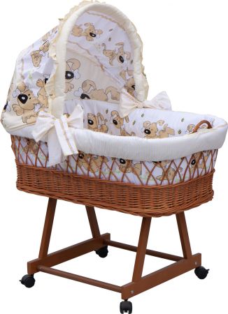 Scarlett Proutěný košík na miminko s boudičkou Scarlett Japy - béžová