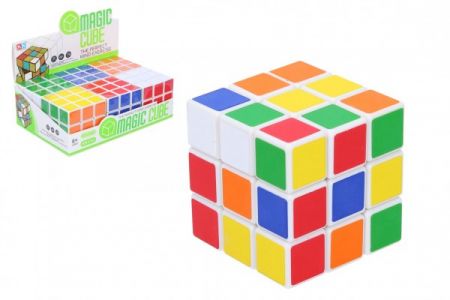 Wiky Kostka hlavolam 3x3x3 plast ve fólii 6x6x6cm 6ks v boxu