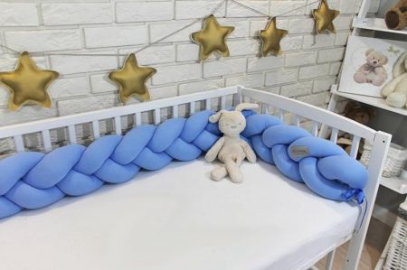Mantinel Baby Nellys pletený cop - světle modrý