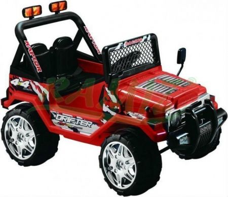 HračkyZaDobréKačky Elektrické autíčko Jeep Raptor, EVA kola, 2.4GHz červené
