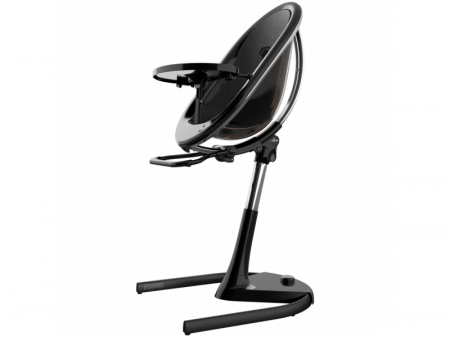 Jídelní židlička Mima Moon 2G Chrom + opěrka nohou - černá