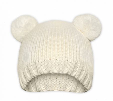 Zimní čepice Baby Nellys ® Medvídek - smetanová Velikost: 104-116 (4-6r)
