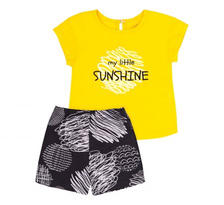 2-dílná souprava - tričko a kraťásky Bembi My Little Sunshine žlutá Velikost: 74 (6-9m)