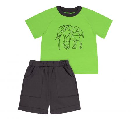2-dílná souprava - tričko a kraťásky Bembi Slon zelená Velikost: 80 (9-12m)