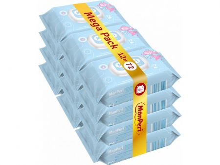 MonPeri EKO dětské vlhčené ubrousky Mega Pack 12 x 72 ks