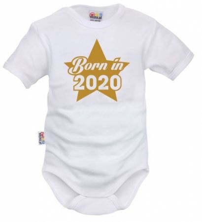 DEJNA Body krátký rukáv Born in 2020 - bílé Velikost: 62 (2-3m)