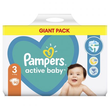 Pampers Active Baby Giant Pack - plenky vel. 3 (6-10 kg), 90 ks