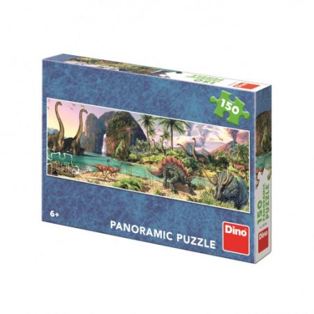 Dino panoramatické puzzle Dinosauři u jezera 150 dílků