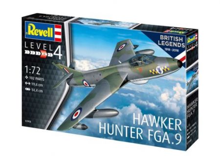 Revell ModelKit letadlo, 100 Years RAF Hawker Hunter FGA.9 (1:72)