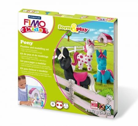 FIMO sada kids Form & Play Poníci, 4 x 42g