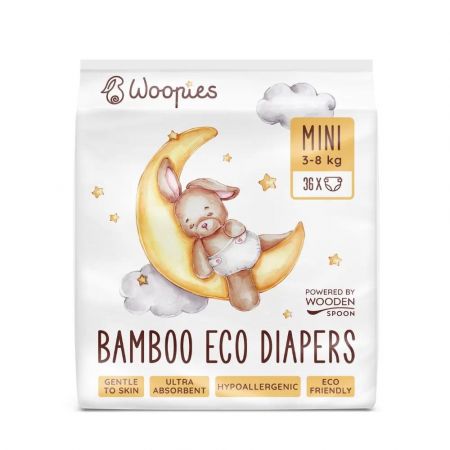 Woopies dětské EKO pleny MINI (3-8kg) Wooden Spoon 36ks