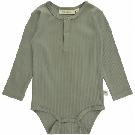 Soft Gallery kojenecké body s dlouhým rukávem SG1610 Seagrass Velikost: 24 měsíců / 84 - 89 cm