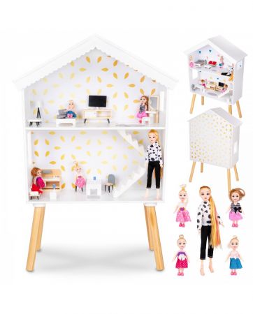 Kinderplay dřevěný domeček pro panenky, bílý