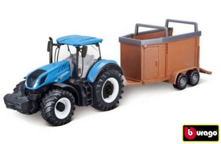 Bburago ASST 10cm Farm Tractor s vlečkou