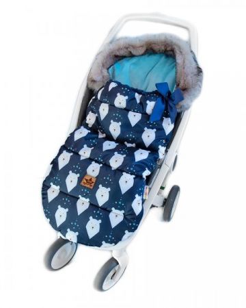 Baby Nellys Dětský fusak maxi PREMIUM Winter bear, granátový, 110x50cm