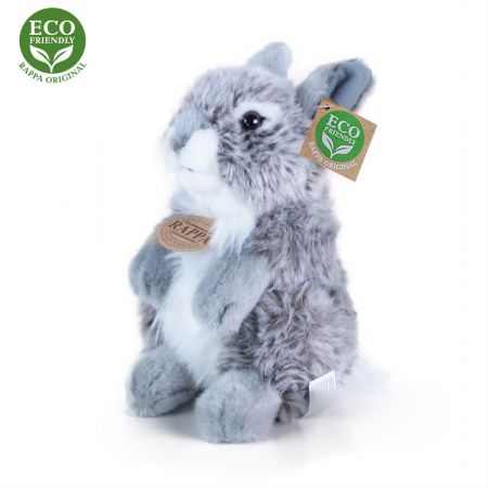 RAPPA | Plyšový zajíc šedý stojící 20 cm ECO-FRIENDLY DS47634393