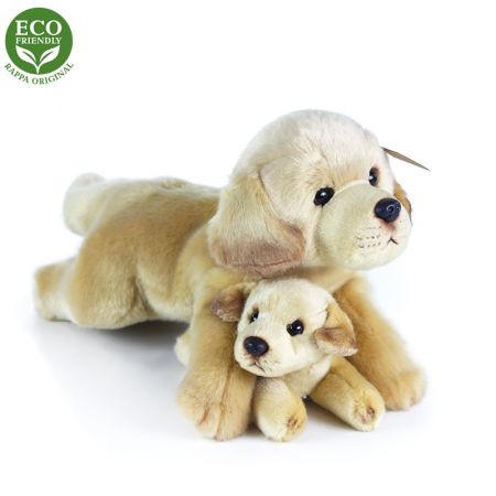 RAPPA | Plyšový pes labrador s mládětem ležící 25 cm ECO-FRIENDLY DS42108222