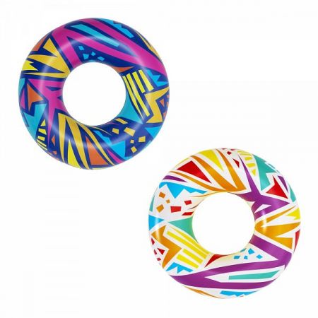 Nafukovací kruh Geometrické tvary, průměr 1,07m – mix 2 barvy (modrá, žlutá) DS39086684