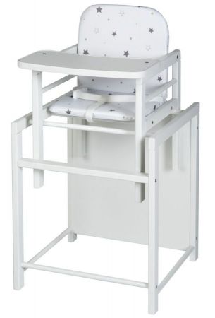Rozkládací jídelní židlička Schardt X-TRA II bílá (Sternchen Grau 077)