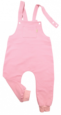 Dětské laclové kalhoty zateplené - baby pink