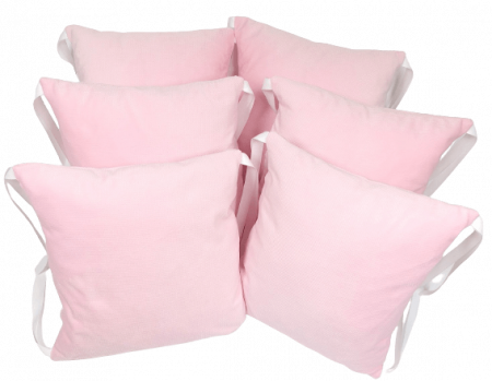 Polštářkový mantinel baby pink velvet