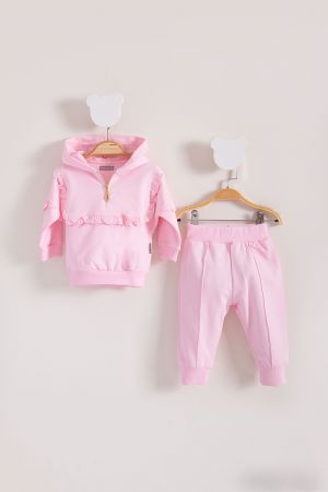 Tepláková souprava s kapucí - růžová | Dětské a kojenecké oblečení Velikost: 74