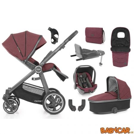 BABYSTYLE kombinovaný kočárek OYSTER 3 8v1 Berry