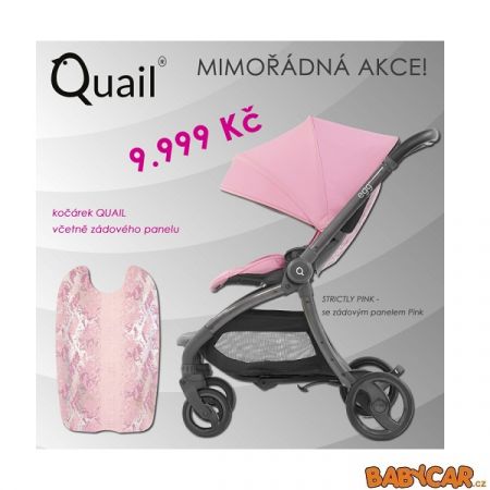 BABYSTYLE sportovní kočárek EGG QUAIL + zadní kryt Strictly Pink/Pink