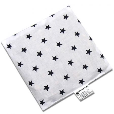Babyrenka nahřívací polštářek 15x15 cm z třešňových pecek Hvězdičky white navy