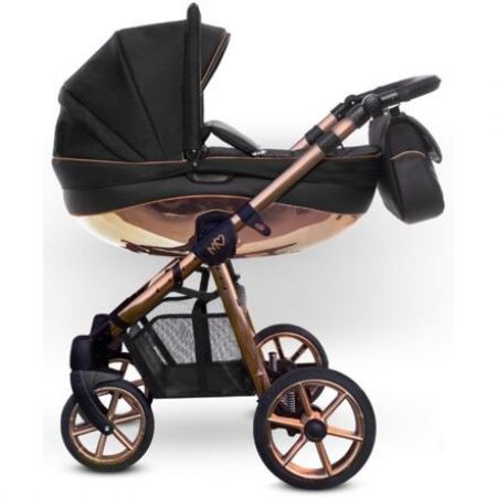 Kočárek Baby Active Mommy Glossy trojkombinace s autosedačkou Black/Rose Gold