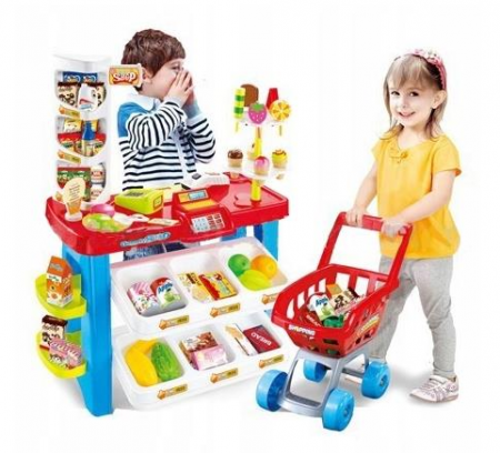 Kinderplay Dětský supermarket s nákupním vozíkem