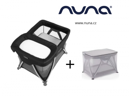 Cestovní postýlka Nuna SENA s přebalovacím pultem 2022 + moskytiéra Caviar