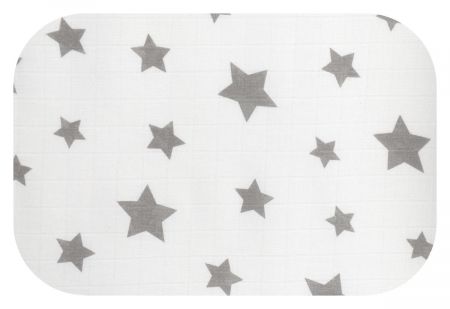 Bavlněná plena EgaKids Tetra LUX 70x80cm - Bílá s šedými hvězdami