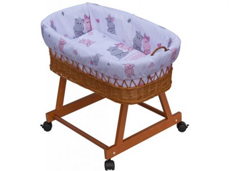 Scarlett Proutěný košík na miminko Pupis Růžová