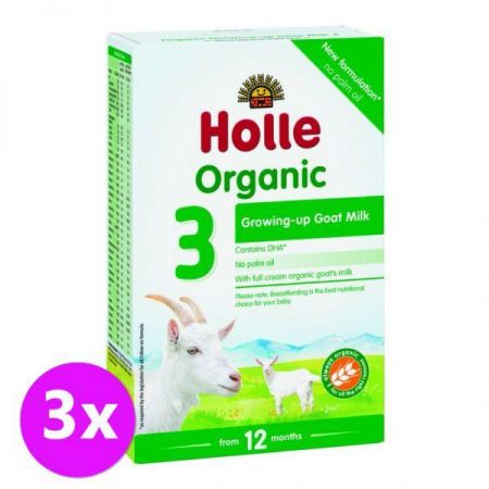 HOLLE 3x HOLLE Bio Dětská mléčná výživa na bázi kozího mléka, pokračovací formule 3