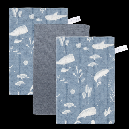 Little Dutch textil Žínky 21x14 ocean blue 3ks