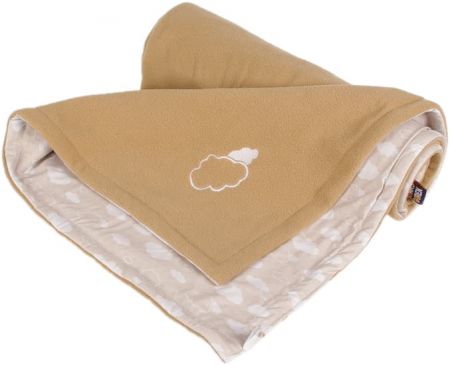 Kaarsgaren s.r.o. Dětská deka béžová obláčky fleece bavlna
