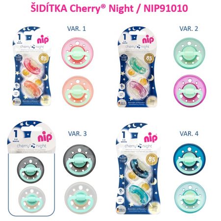 NIP CHERRY night šidítko K,0-6m,2ks,mix barev