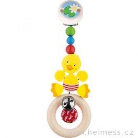 Heimess Kačenka - dřevěná hračka pro miminka s klipem