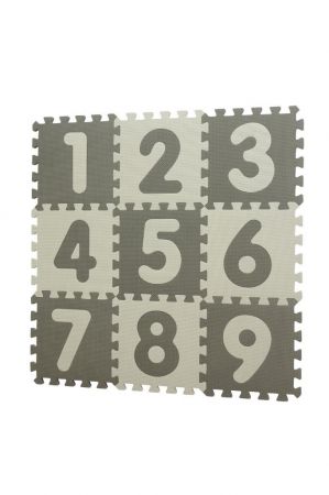 Baby Dan hrací podložka puzzle Grey s čísly 90x90 cm Barva: šedé