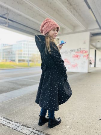 JAKOMAMACZ Dívčí REFLEXNÍ Softshell kabát s fleecem BLACK HEARTS Velikost: Dítě 86 - 92