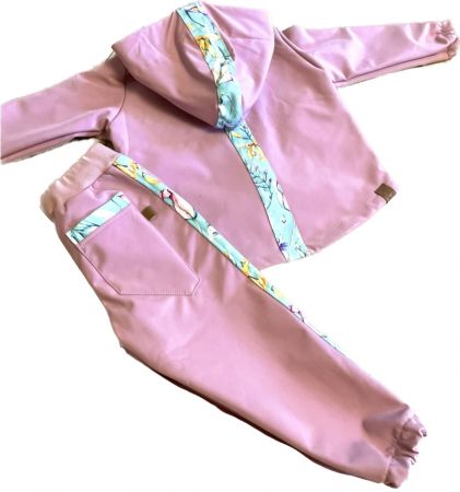 JAKOMAMACZ Softshellová bunda s fleecem PINK FLOWERS - Holčička Velikost: Dítě 86 - 92