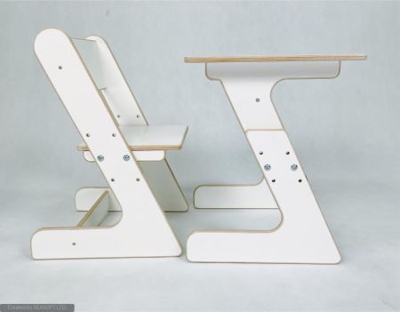 Židlička a stolek s nastavitelnou výškou - fóliovaná bílá