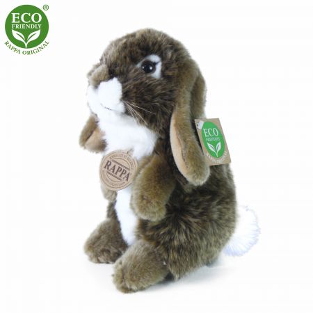 RAPPA | Plyšový králík hnědý stojící 18 cm ECO-FRIENDLY DS27379034